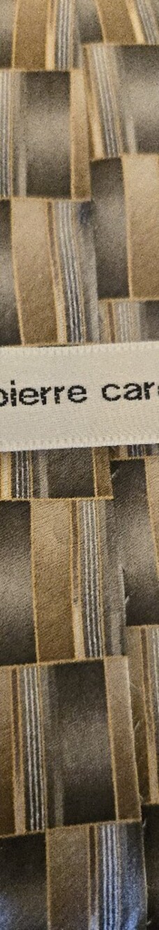 Pierre Cardin Striped Silk Scarf in Beige and Gray